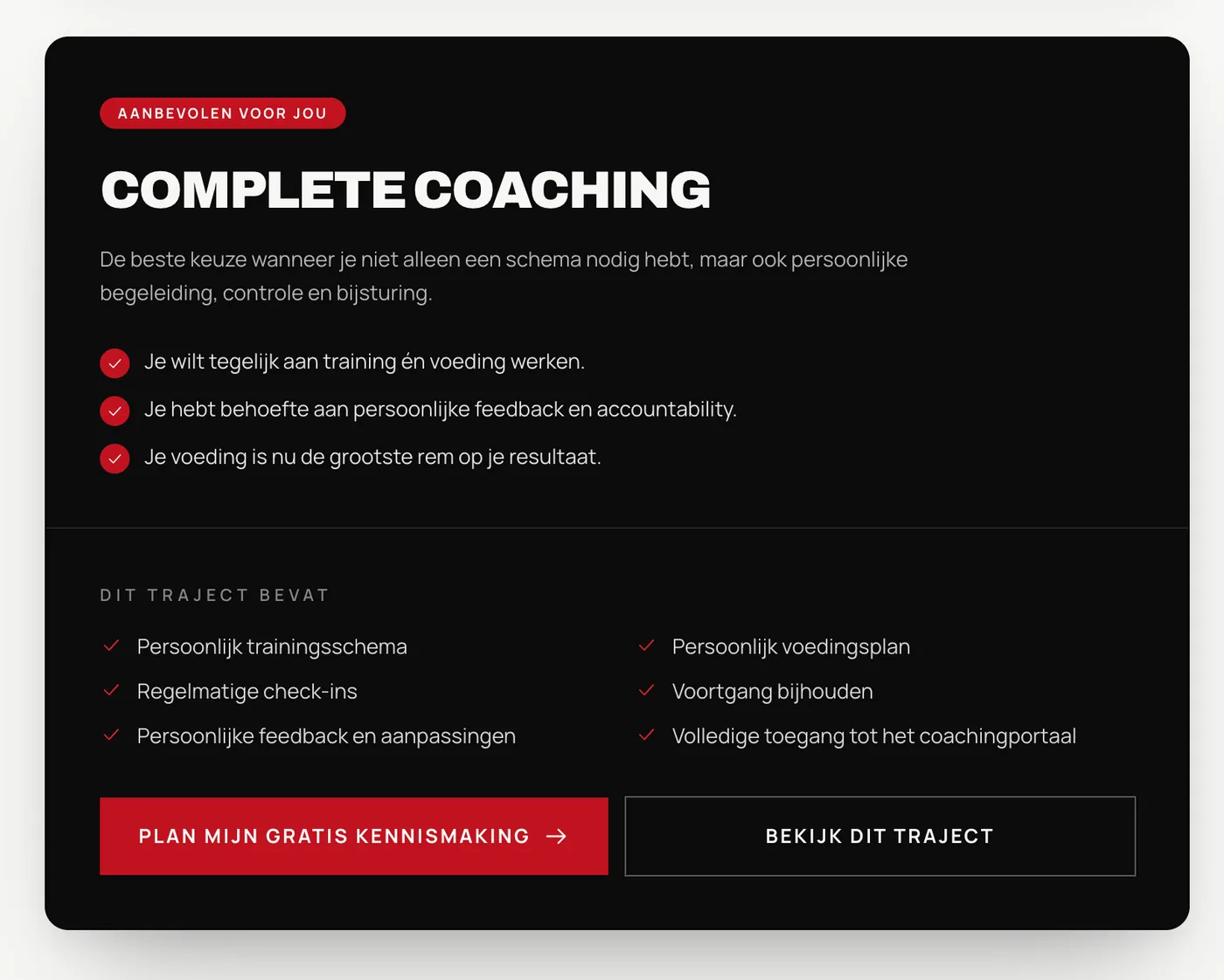 De dynamische aanbeveling voor een coachingtraject